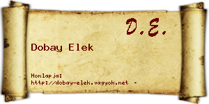 Dobay Elek névjegykártya