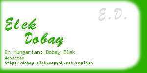 elek dobay business card